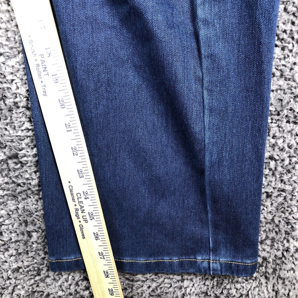 Halara Flex Denim Jeans Womens 14 Petite Blue Med Wash High Rise Wide Leg - Picture 10 of 14